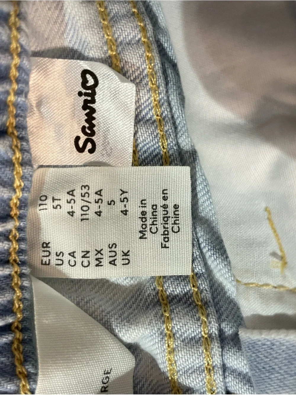 H&M Light Blue Hello Kitty Print Wide-Leg Jeans - Kids